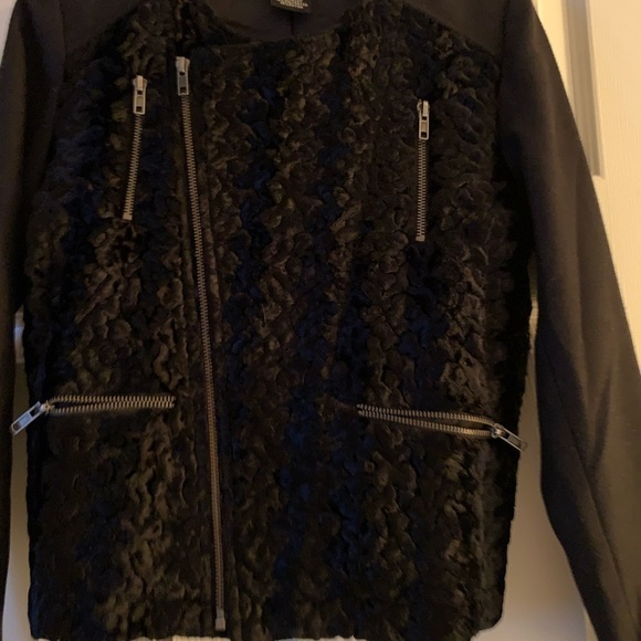Mm couture by miss me fleece mix biker jacket - Picture 7 of 7